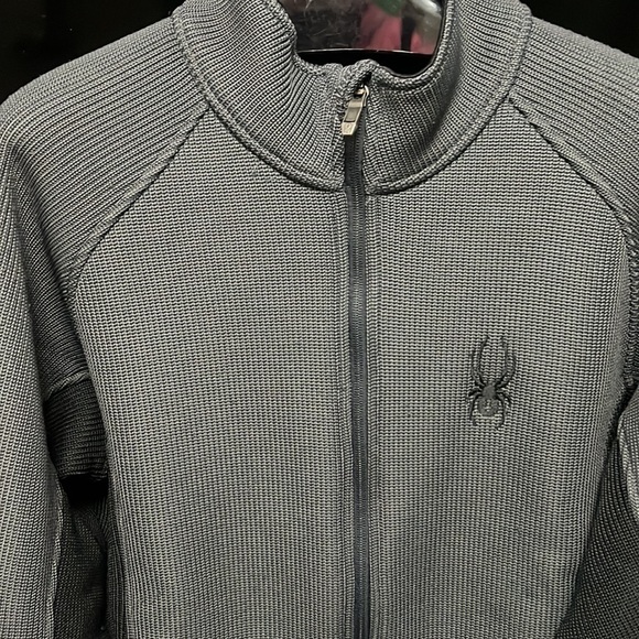 𝅺spyder Core Sweater Gray/Black Full-Zip Mid-Weight Jacket - Picture 2 of 8